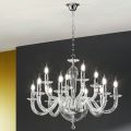 Classic 12 Lights Chandelier in Transparent Glass Made in Italy - Rapallo