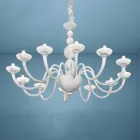 12 Lights Chandelier in Venice Glass and Metal Made in Italy - Foscarino Viadurini