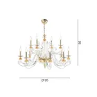 12 Lights Chandelier in Blown Glass and Classic Luxury Crystal - Cassea Viadurini