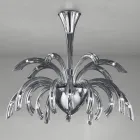 15 Lights Chandelier in Venetian Glass and Chrome Metal Made in Italy - Jason Viadurini
