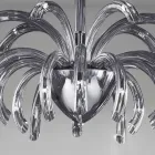 15 Lights Chandelier in Venetian Glass and Chrome Metal Made in Italy - Jason Viadurini