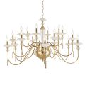Classic 18 Lights Chandelier in Glass, Crystal and Luxury Metal - Flanders