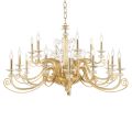 18 Lights Chandelier in Blown Glass and Classic Luxury Crystal - Cassea