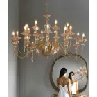 Classic 24 Lights Chandelier in Glass, Crystal and Luxury Metal - Flanders Viadurini