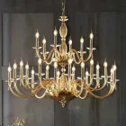 Classic 24 Lights Chandelier in Blown Glass and Hand Details - Phaedra Viadurini
