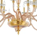Classic 24 Lights Chandelier in Blown Glass and Hand Details - Phaedra Viadurini