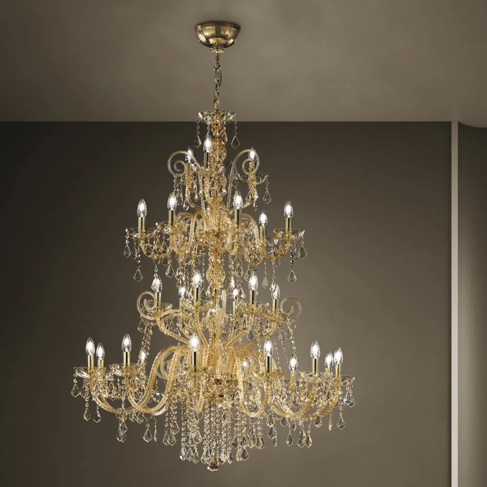 Chandelier 27 Lights in Venetian Glass Handmade in Italy - Florentine Viadurini