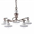 5 Lights Country Chandelier in Hand-Decorated Artisan Ceramic - Rome