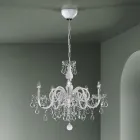 5 Lights Chandelier in Venetian Glass and Metal Classic - Florentine Style Viadurini