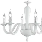 Classic 6 Lights Chandelier in Italian Handmade Transparent Glass - Rapallo Viadurini