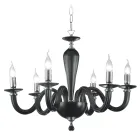Classic 6 Lights Chandelier in Italian Handmade Transparent Glass - Rapallo Viadurini