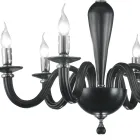 Classic 6 Lights Chandelier in Italian Handmade Transparent Glass - Rapallo Viadurini