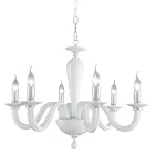 Classic 6 Lights Chandelier in Italian Handmade Transparent Glass - Rapallo Viadurini