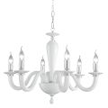 Classic 6 Lights Chandelier in Italian Handmade Glass - Rapallo