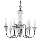 Chandelier 8 Lights Artisan Hand Painted Ceramic and Brass - Sanremo Viadurini