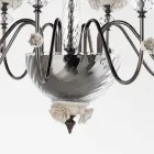 Classic 8 Lights Chandelier in Porcelain and Luxury Blown Glass - Eteria Viadurini