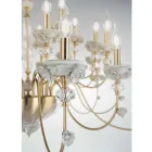 Classic 8 Lights Chandelier in Porcelain and Luxury Blown Glass - Eteria Viadurini