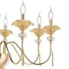 Classic 8 Light Chandelier in Glass, Crystal and Luxury Metal - Flanders Viadurini