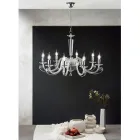 Classic 8 Lights Chandelier Italian Handcrafted Glass and Crystal - Malaysia Viadurini