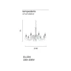 Classic 8 Lights Chandelier Italian Handcrafted Glass and Crystal - Malaysia Viadurini