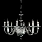 Chandelier 8 glass desgin lights with Ivy crystal decorations Viadurini