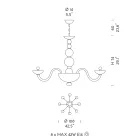 8 Lights Chandelier in Venice Glass and Metal Made in Italy - Foscarino Viadurini