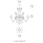 8 Lights Chandelier in Venetian Glass Made in Italy Classic - Florentine Viadurini