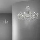 12 Light Handmade Venetian Glass Chandelier, Made in Italy - Regina Viadurini