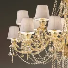 Chandelier with 16 Lights Handmade in Venice Glass, Made in Italy - Milagros Viadurini