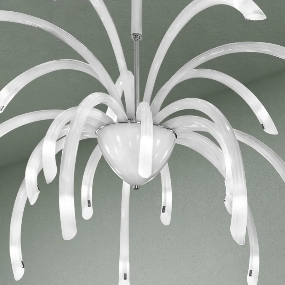 21 Lights Venetian Glass Chandelier Handmade in Italy - Jason Viadurini