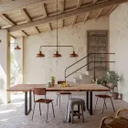 Vintage Style 3 Light Copper and Brass Chandelier - Contrada by Il Fanale Viadurini