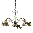 Handmade Ceramic 3 or 5 Light Chandelier with Passanastri - Naples Viadurini