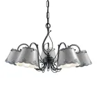 3 or 5 Light Ceramic Chandelier with Hand Painted Embroidery Effect - Ravenna Viadurini