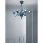 5 Lights Artisan Glass Chandelier from Venice, Made in Italy - Margherita Viadurini