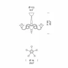 5 Lights Artisan Glass Chandelier from Venice, Made in Italy - Margherita Viadurini