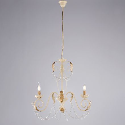 5-light chandelier in metal and crystal for dramatic lighting – Perla Viadurini