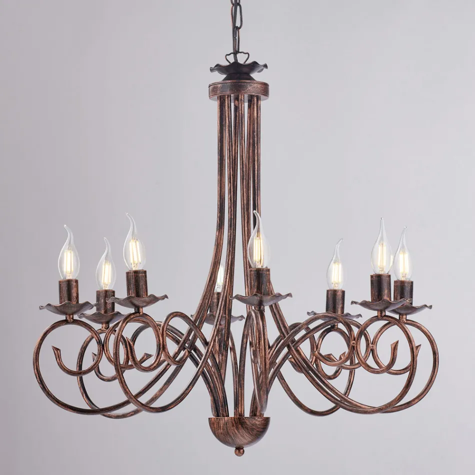 Five-light chandelier in metal and glass for a balanced and diffused light – Laguna Viadurini