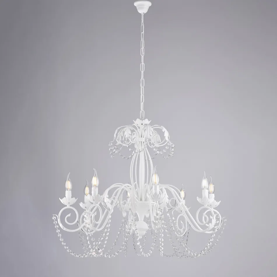 Shabby-style 5-light chandelier for creating a romantic atmosphere – Perla Viadurini
