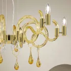 6 Light Handmade Venice Glass Chandelier Made in Italy - Bernadette Viadurini