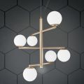 6 Lights Chandelier in Painted Metal with Glass Diffusers - Lido
