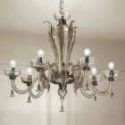 6 Light Venetian Glass Chandelier, Handmade in Italy - Regina Viadurini