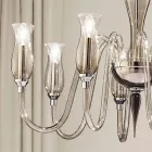 Artisan 8-Light Chandelier in Smoked Venetian Glass Made in Italy - Vittoria Viadurini