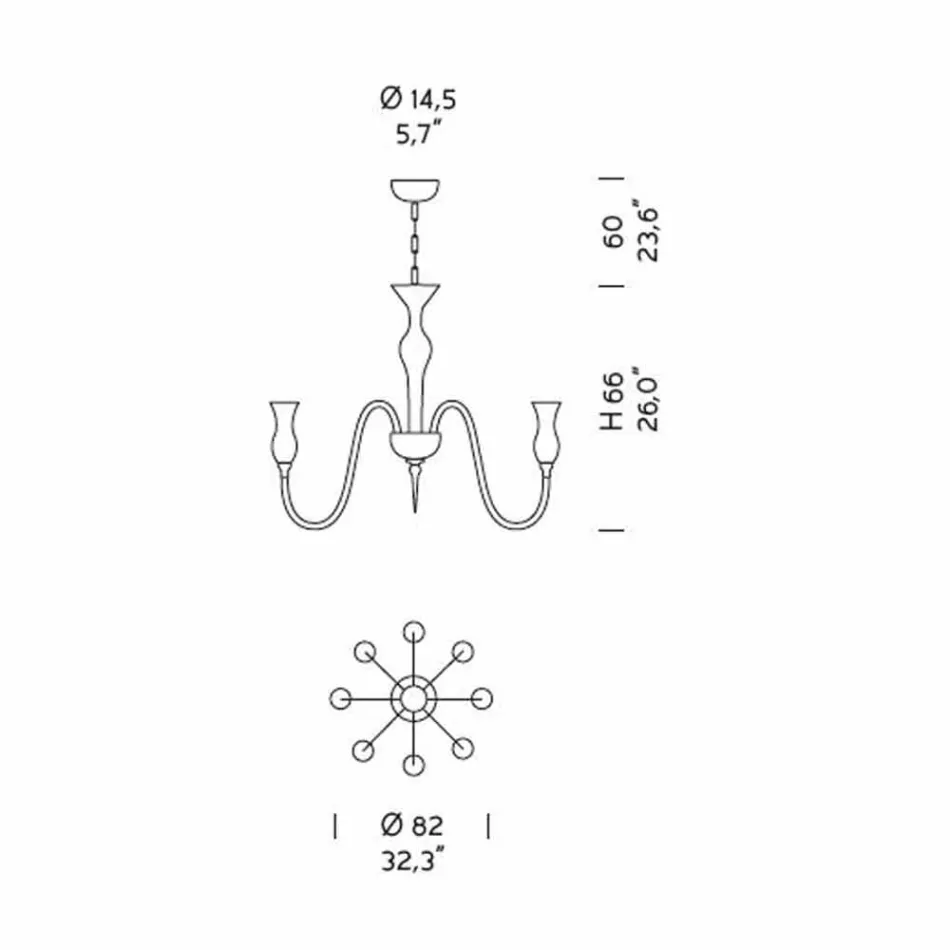 Artisan 8-Light Chandelier in Smoked Venetian Glass Made in Italy - Vittoria Viadurini