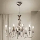 Artisan 8-Light Chandelier in Smoked Venetian Glass Made in Italy - Vittoria Viadurini