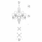 8 Lights Chandelier in Venetian Glass Handmade, Made in Italy - Milagros Viadurini