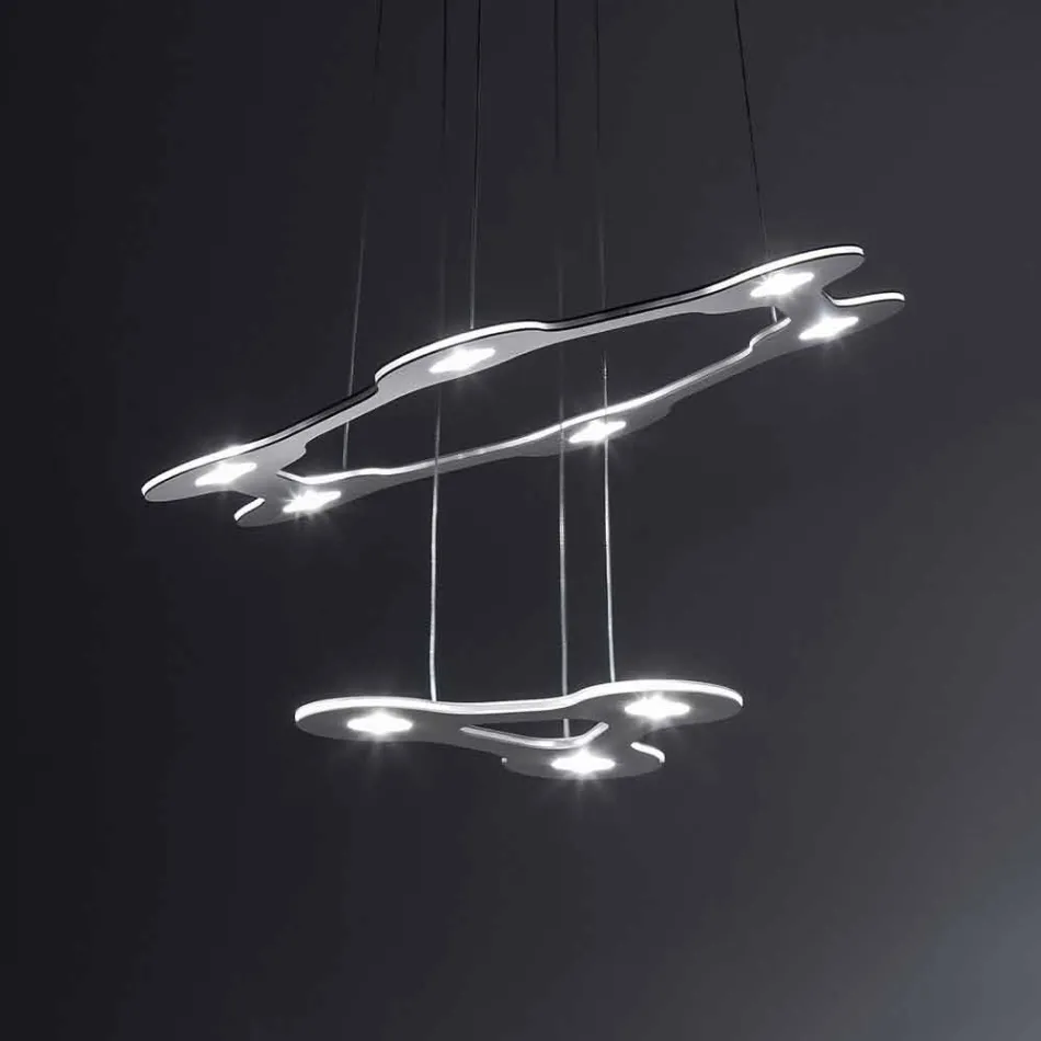 9 Lights Chandelier in Fine Painted Aluminium Made in Italy - Flash Viadurini