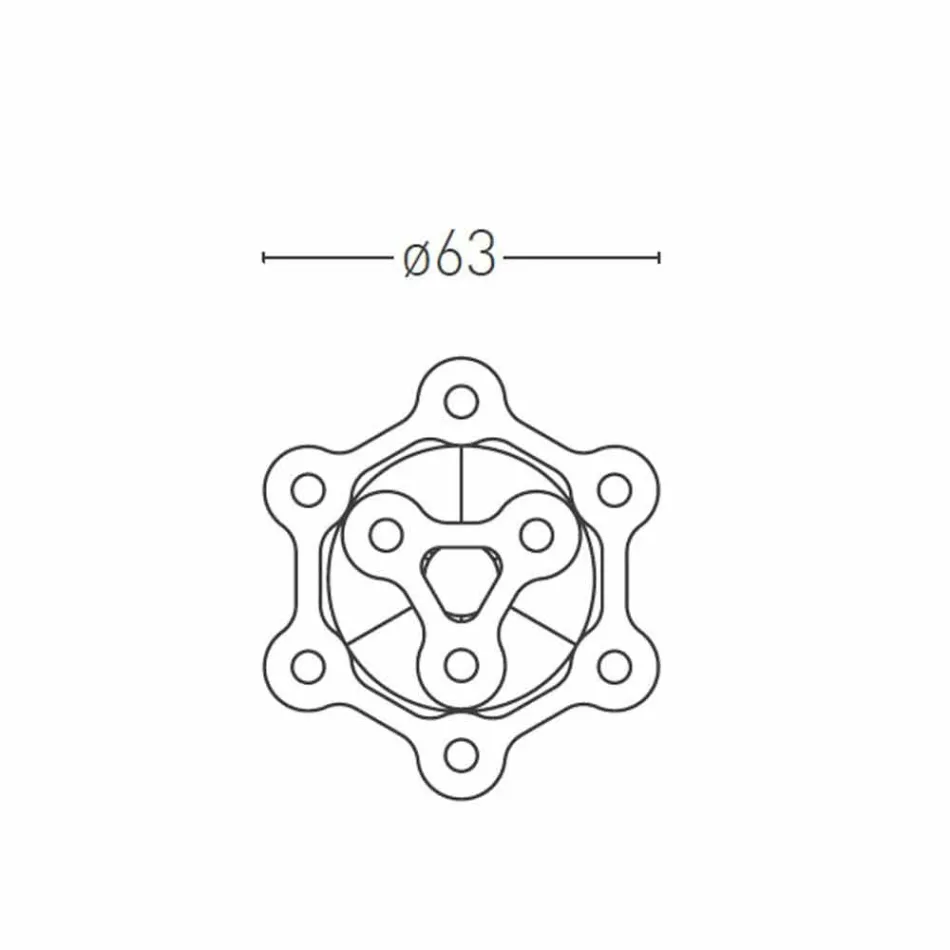 9 Lights Chandelier in Fine Painted Aluminium Made in Italy - Flash Viadurini