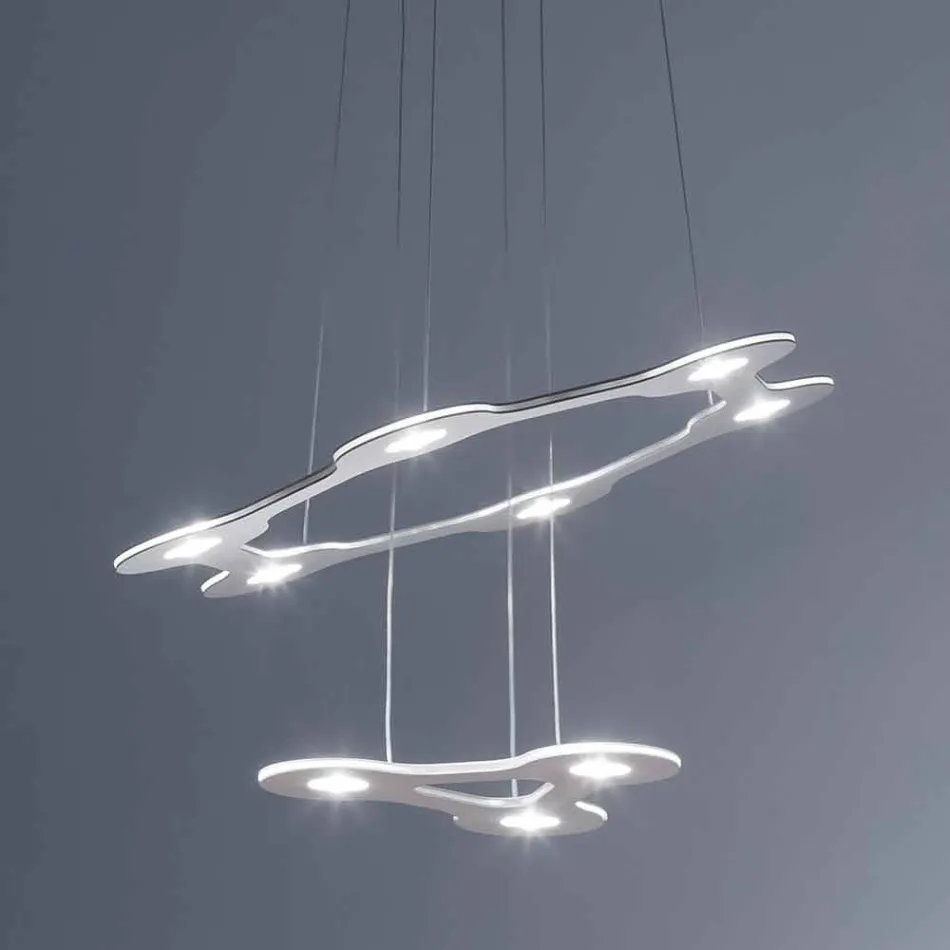 9 Lights Chandelier in Fine Painted Aluminium Made in Italy - Flash Viadurini