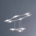 9 Lights LED Chandelier in Fine Painted Aluminium Made in Italy - Flash