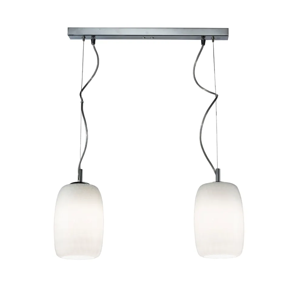 Two or Three-Light Hand-Blown Glass Chandelier Made in Italy - Sibilla Viadurini